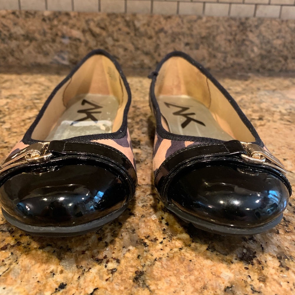 AnneKlein Sport Leopard Patent Leather Flats